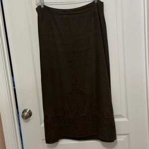 CAbi Dark Brown Maxi Skirt, sz14